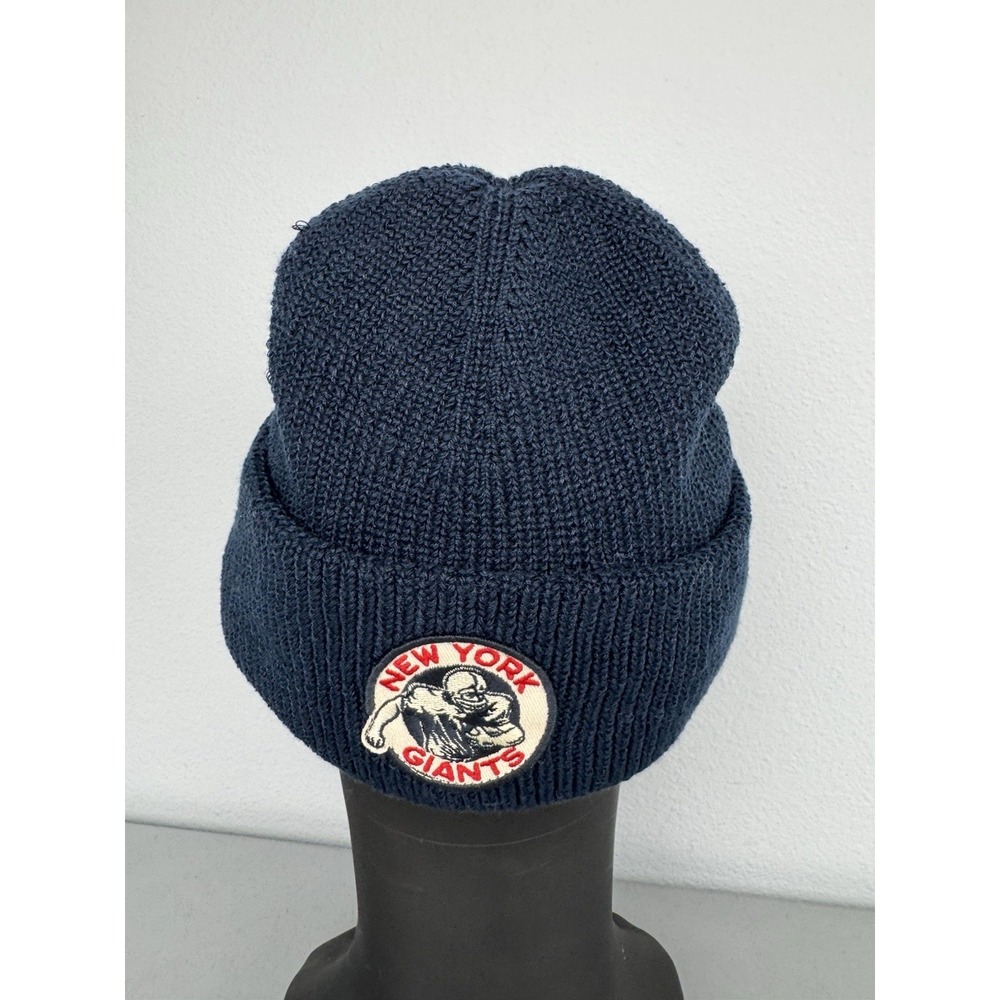 New York Giants '47 Brand Cuff Knit Beanie Hat Cap Navy Blue Ribbed Logo NFL NWT - Picture 4 of 7